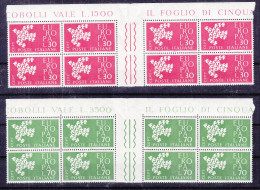 Italie - Europa 1961 - Yvert 858 / 9 ** - Paire Avec Interpanneaux -  Valeur 50 € ++ - 1961-70: Nieuw/plakker