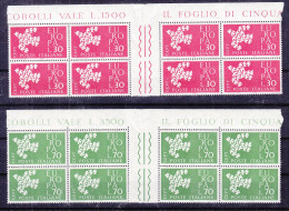 Italie - Europa 1961 - Yvert 858 / 9 ** - Paire Avec Interpanneaux -  Valeur 50 € ++ - 1961-70: Ungebraucht