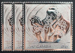 2005 Gambia 5558 Silver X3 Pope Johannes Paul II Praying With Hands 18,00 € - Papas