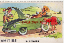 ILLUSTRATEUR JEAN CHAPERON - AMITIES DE LIMOGES - PANNE VOITURE DECAPOTABLE - Chaperon, Jean