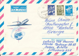 USSR (Lithuania) Uprated Postal Stationery Air Mail Cover Sent To Sveden 23-12-1982 - Cartas & Documentos