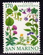 REPUBBLICA DI SAN MARINO 1977 ERBORISTERIA HERBALIST HERBORISTE LIRE 170 MNH - Ongebruikt