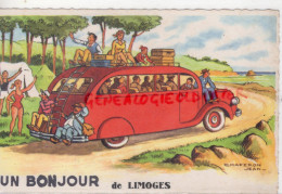 ILLUSTRATEUR JEAN CHAPERON - UN BONJOUR  DE LIMOGES - BUS AUTOBUS  COLONIE DE VACANCES - Chaperon, Jean