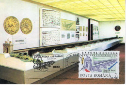 ROMANIA 1993: APOLODOR BRIDGE MODEL - MUSEUM EXHIBIT Maximum Card - Registered Shipping! - Tarjetas – Máximo