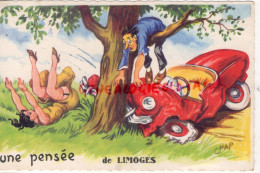 ILLUSTRATEUR JEAN CHAPERON - UNE PENSEE  DE LIMOGES - ACCIDENT VOITURE - Chaperon, Jean