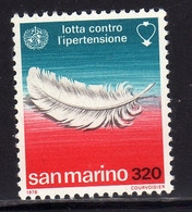 REPUBBLICA DI SAN MARINO 1978 LOTTA CONTRO L'IPERTENSIONE FIGHT AGAINST HYPERTENSION LIRE 320 MNH - Neufs