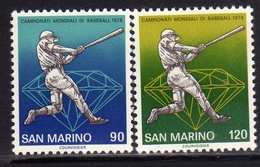 REPUBBLICA DI SAN MARINO 1978 SPORT BASEBALL SERIE COMPLETA COMPLETE SET MNH - Neufs