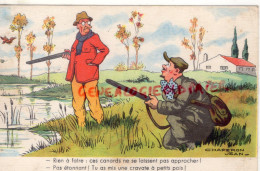 ILLUSTRATEUR JEAN CHAPERON - CHASSE AUX CANARDS  CANARD - CRAVATE  NOEUD PAPILLON  FUSIL - Chaperon, Jean