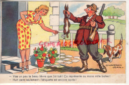 ILLUSTRATEUR JEAN CHAPERON - CHASSE LIEVRE - CHASSEUR FUSIL  CHIEN - Chaperon, Jean