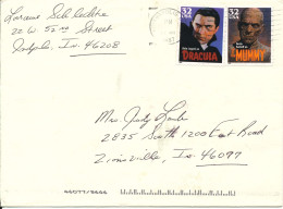 USA Cover Indianapolis 1997 Dracula And Mummy Stamps - Storia Postale