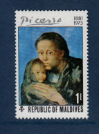 Maldives, **, Yv 466, Mi 506, SG 500, La Maternité, De Pablo Picasso, - Picasso