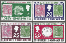 St Kitts-Nevis. 1970 Stamp Centenary. MH Complete Set. SG 229-232. M3124 - St.Christopher-Nevis & Anguilla (...-1980)