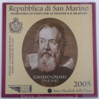 Euro , Saint Marin, San Marino, 2 Euro 2005, Galileo Galilei - San Marino