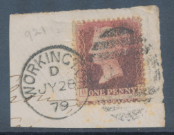 GB QV LE 1d Pl.220 (BG) On Piece Very Fine Used With Duplex Postmark „WORKINGTON / 921“, Cumbria (4VODA) W Rare VARIETY - Used Stamps