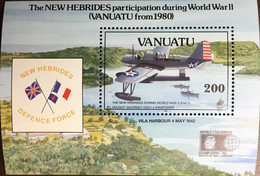 Vanuatu 1992 Pacific War Aircraft Aviation Minisheet MNH - Vanuatu (1980-...)