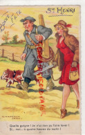 ILLUSTRATEUR JEAN CHAPERON -CHASSE  CHASSEUR- FUSIL BONNE FETE SAINTE HENRI- - Chaperon, Jean