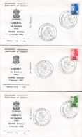 Lot De 3 Enveloppes PJ Liberté De Gandon (Saint-Pierre Et Miquelon) - 4 Février 19876 - Lettres & Documents