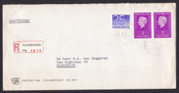 Netherlands: Registered Cover, 1977, 3 Stamps, Queen, Crouwel, R-label Vlaardingen (damaged, See Scan) - Cartas & Documentos