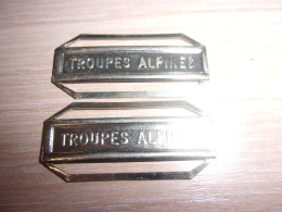 Lot De 2 Agrafes Pour Médailles " Troupes De Alpines "- BCA - Montagne - Neuf - Otros & Sin Clasificación