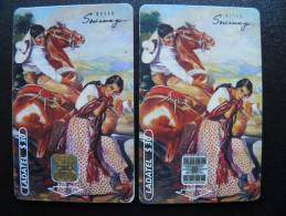 2 Different Chip Phone Cards From Mexico, Ladatel Telmex, Museo Calendar On Back Side 2000 - México