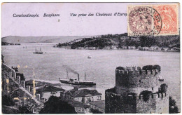 Turquie - Constantinople - Bosphore - Poste Française - Bureau Constantinople Galata - Type Blanc Levant - 1913 - Lettres & Documents