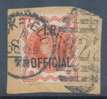 GB OFFICIALS QV ½d Orange Jubilee With Overprint „I.R. / OFFICIAL“ Very Fine Used Piece With Duplex Postmark „UCKFIELD / - Dienstmarken