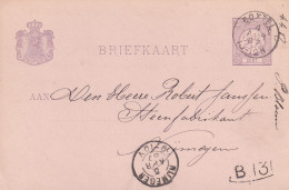 Briefkaart 4 Apr 1887 Boxtel (postkantoor Kleinrond) Naar Nijmegen (kleinrond) - Storia Postale