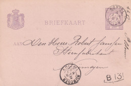 Briefkaart 4 Apr 1887 Boxtel (postkantoor Kleinrond) Naar Nijmegen (kleinrond) - Marcophilie