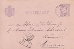 Briefkaart 18 Dec 1890 Barneveld (postkantoor Kleinrond) Naar Arnhem (kleinrond) - Postal History