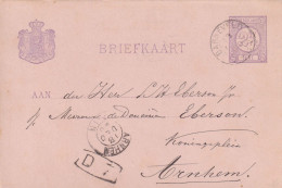 Briefkaart 18 Dec 1890 Barneveld (postkantoor Kleinrond) Naar Arnhem (kleinrond) - Poststempels/ Marcofilie