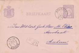 Briefkaart 1 Jul 1886 Brummen (postkantoor Kleinrond) Naar Arnhem (kleinrond) - Postal History