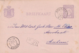 Briefkaart 1 Jul 1886 Brummen (postkantoor Kleinrond) Naar Arnhem (kleinrond) - Marcophilie