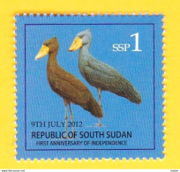 SOUTH SUDAN 2nd Issue = Süd-Sudan 1 SSP Shoe-Billed Stork Birds Oiseaux SOUDAN Soedan - Sud-Soudan