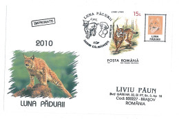 COV 22 - 917 LYNX, Romania - Cover - Used - 2010 - Cartoline Maximum