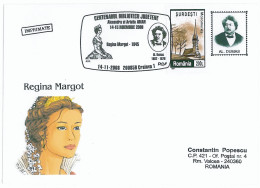 COV 22 - 357 ALEXANDRE DUMAS - QUEEN MARGOT, Romania - Cover - Used - 2008 - Cartes-maximum (CM)