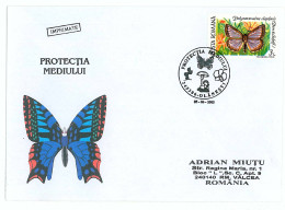 COV 22 - 10 BUTTERFLY, Environmental Protection, Romania - Cover - Used - 2003 - Tarjetas – Máximo