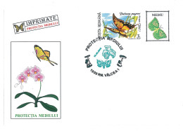 COV 22 - 1744 BUTTERFLY, Environmental Protection, Romania - Cover - Used - 2002 - Maximumkaarten