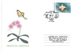 COV 22 - 1718, ORCHIDS, Environmental Protection, Romania - Cover - Used - 2002 - Cartes-maximum (CM)