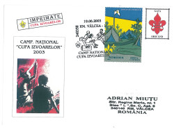 SC 06 - 1271 SCOUT, Cupa Izvoarelor, National CAMP. Romania - Cover  - Used - 2003 - Covers & Documents