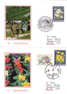 FLOWERS, X2 COVERS  FDC  1988  AUSTRIA - FDC