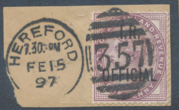 GB OFFICIALS QV 1d Lilac With Overprint „I.R. / OFFICIAL“ Superb Used Piece With Duplex Postmark „HEREFORD / 357“, Heref - Oficiales