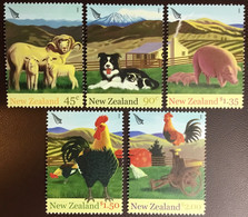New Zealand 2005 Year Of The Rooster Farmyard Animals Birds MNH - Hoftiere