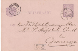 Briefkaart  6 Okt 1888 Assen (postkantoor Kleinrond) Naar  Groningen (kleirnrond) - Marcophilie