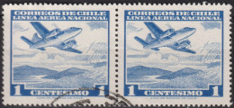 1960 Chile AEREO ° Mi:CL 570, Sn:CL C227, Yt:CL PA196, Sg:CL 502, Chi:CL 617c, Airplane Over Mountain Lake - Chile