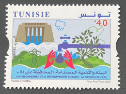 2024 Tunisie Tunisia World Preserving Water Day Journée Mondiale Eau énergie Verte Green Energy Solar Power 1V - Tunisia (1956-...)