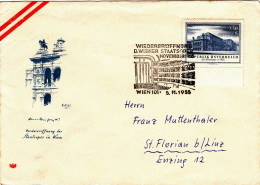 ARCHITECTURE, COVERS  FDC  1955  AUSTRIA - FDC