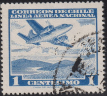 1960 Chile AEREO ° Mi:CL 570, Sn:CL C227, Yt:CL PA196, Sg:CL 502, Chi:CL 617c, Airplane Over Mountain Lake - Cile