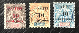 Lot De 3 Timbres Oblitérés Tahiti 1903 - Oblitérés