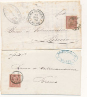 1875/76 MILANO BANCA POPOLARE MILANO DUE LETTERE - Marcophilie