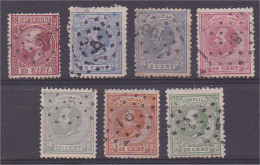 Pays Bas Lot De 7 Timbres Oblitérés Cachet Losange Chiffré - Used Stamps